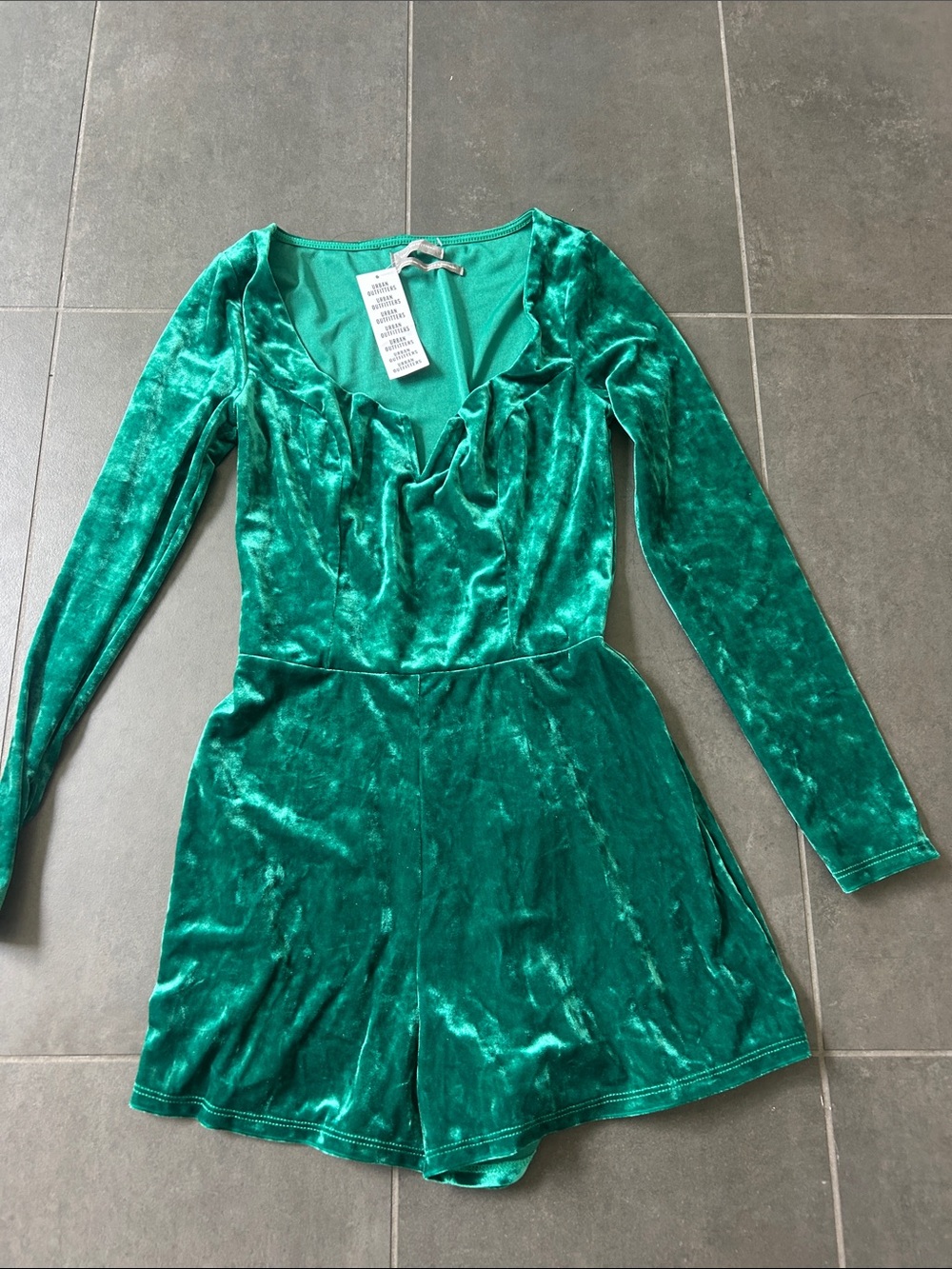Urban Outfitters Teal Green Velvet Tank Top